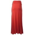 thumbnail image 3 of MixMatchy Women's Basic Foldable High Waist Regular and Plus Size Maxi Skirts, 3 of 5