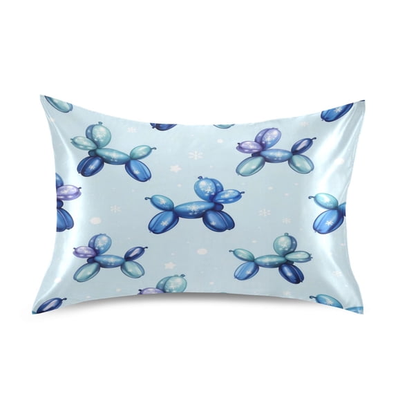 Satin Pillow Case Envelope Pillow Covers Standard Size Soft Pillow Cases for Bedroom, Blue Balloon Printed