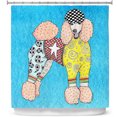 thumbnail image 1 of Shower Curtains 70" x 93" from DiaNoche Designs by Marley Ungaro - Poodle Dog Aqua, 1 of 1