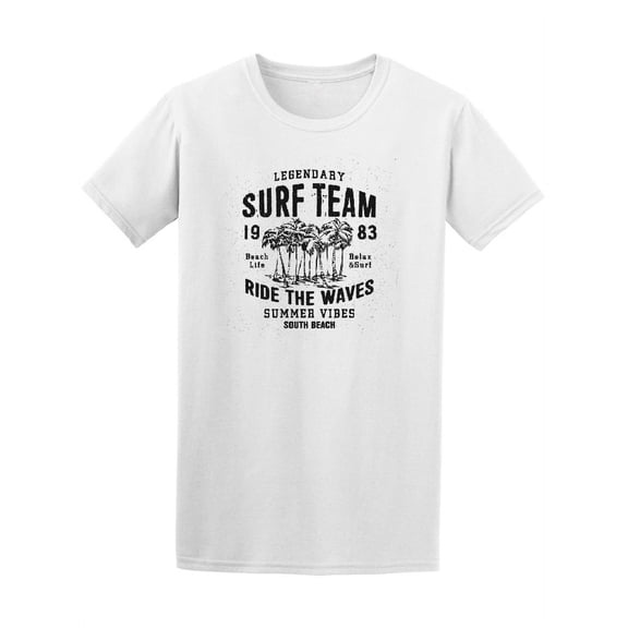 Retro Surf Team Ride The Waves Design Tee - Image by Shutterstock