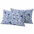 thumbnail image 6 of Boho Blue Floral Outdoor Pillow Covers 20x12 Inch Lumbar Pillow Covers Set of 2 Waterproof Decorative Throw Pillow Cases Farmhouse Botanical Vintage Paisley Flower Cushion Covers for Patio Furniture, 6 of 8