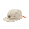 thumbnail image 2 of Men Women Short Brim Flat Brim Adjustable Cap, Japanese Streetwear 5 Panel Baseball Cap, Quick Dry Polyester Structured Snapback Hat for Street Outfits, Lightweight Flat Brim Dad Hat Beige, 2 of 8