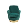 thumbnail image 2 of Velvet Swivel Barrel Chair with Gold Base / American Style for Home Decor, 2 of 6
