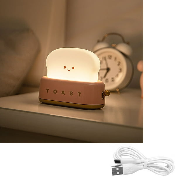 1 st röd nattlampa för barn, sänglampa i silikon, USB-laddningsbar, ljusstyrka justeras genom att klicka och kan tidsinställas, barns nattlampa, B