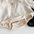 thumbnail image 6 of LYMAYTER Infant Baby Girls Romper Long Sleeve Lace Peter Pan Collar‌ Newborn Fall Winter Clothes 3-24M, 6 of 8