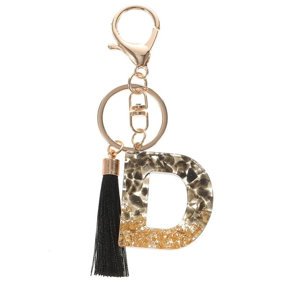 Homoyoyo Black Acrylic Initial Keychain Pendant Handbag Decoration 1 Pc Letter Key Accessory