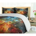 thumbnail image 5 of Ambesonne Nebula Duvet Cover Sets, Outer Space Universe, 2-Queen, Navy Orange Teal, 5 of 7