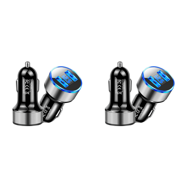 Adaptador Cargador Coche USB Dual 17 5 W Enchufe Encendedor Cigarrillos 3.1A (Plata)