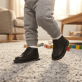 thumbnail image 6 of Josmo Leather Hard Sole Ankle Support Walking Dress Shoes for Baby Boys and Girls, High Top, Black, Size: 3.5, 6 of 7