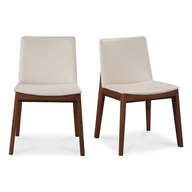 Moe's Home Collection Deco Dining Chair White PVC (Set of 2)