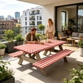 thumbnail image 4 of Picnic Table Cover with Bench Covers, 3pcs Set Outdoor Waterproof Picnic Tablecloth with Elastic Edges, 72x30 Inches, Red, 4 of 9