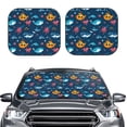 thumbnail image 2 of Naloa Ocean Floor Animals Print 2-Piece Windshield Sunshade,Foldable Car Front Window Sun Shades,for Most Sedans SUV Truck-Medium, 2 of 6