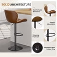 thumbnail image 2 of Hawsaiy Modern Swivel Bar Stools Set of 2, PU Leather Bar Chairs with Back & Footrest, Adjustable Height 22.2"-31" for Kitchen Island,Dark Brown, 2 of 8