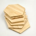 thumbnail image 4 of 25 Pieces Hexagonal Wooden Slices for Decoration Beige Color Smooth Surface Ideal for DIY Projects, 4 of 10