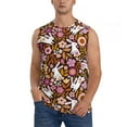 thumbnail image 2 of Goofa Flower Bunny Printed Men's Sleeveless T-Shirt - Athletic Gym Workout Tank Top for Men - Moisture-Wicking, UPF 30+ Quick-Dry Muscle Tee-, 2 of 8