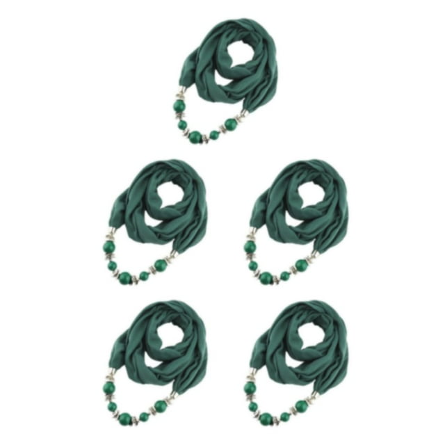 relayinert Wide Application Pendant Scarf Necklaces Beautiful And Elegant Fashion Accessory green 5Set