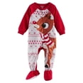 thumbnail image 4 of Family Christmas Matching Pajamas Set Red Nose Reindeer Print Long Sleeve Tops Snowflake Pants Sleepwear, 4 of 4