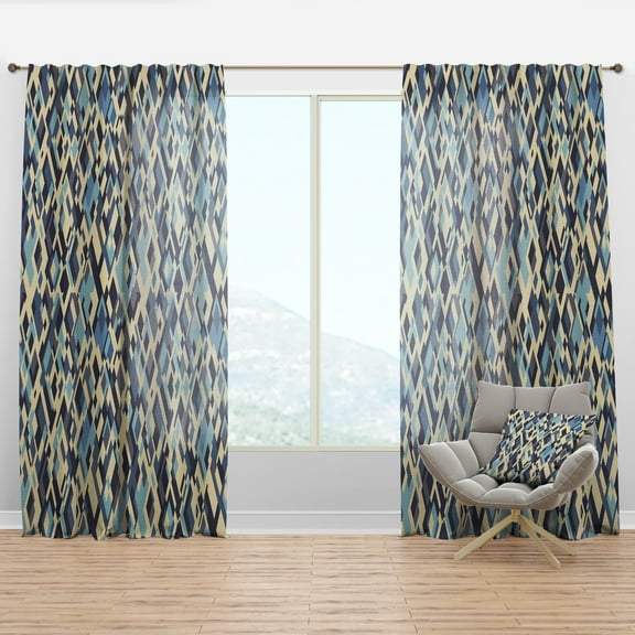 Designart 'Triangular Shapes Colourfields XXXII' Modern & Contemporary Curtain Panel