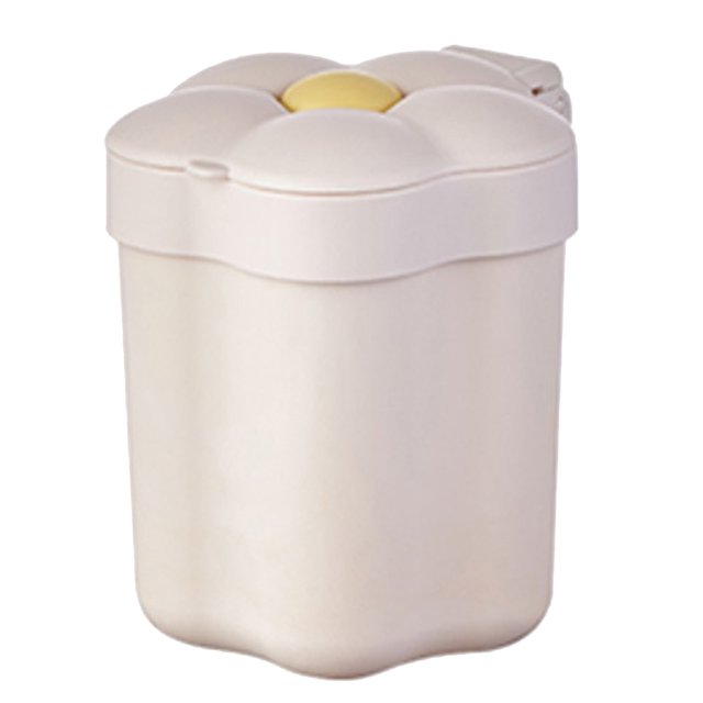 Desktop Trash Can with Lid, Large Opening Plastic Flower Shape Desktop Trash Bin Mini Paper Storage Basket for Home Office Gift