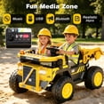 thumbnail image 6 of East doll 24V Powered Ride on Dump Truck, Caterpillar Licensed 2 Seater Ride on Toy for Big Kids, 24 Ride ons for Ages 3-8, Ride on Car with Dump Bed, Remote Control, Shovel, 4×100W, Yellow, 6 of 11