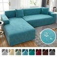thumbnail image 1 of Waterproof Sofa Covers 1/2/3/4 Seats Jacquard Solid Couch Cover L Shaped Sofa Cover Protector Bench Covers, 1 of 7
