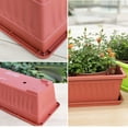 thumbnail image 2 of 3 Pcs Window Box Flower Pots with Saucer, 15 Inches Plastic Rectangular Planters,for Windowsill,Patio, Garden, Home Decor, Porch (Brick Red), 2 of 7
