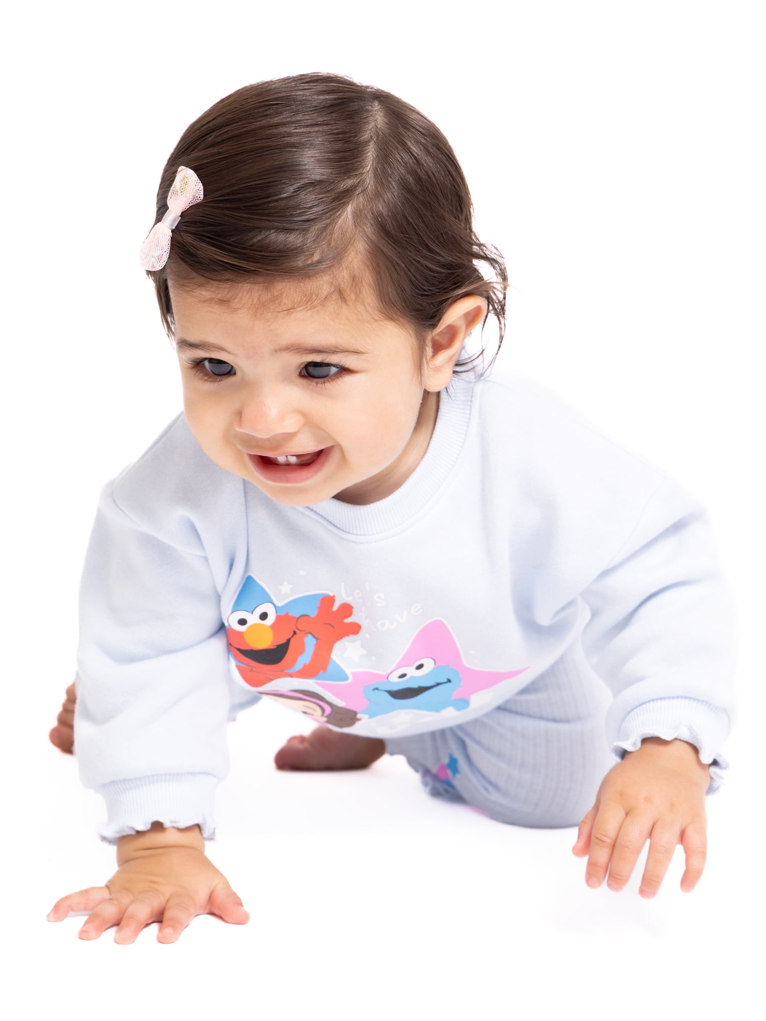 Ms. Rachel x Sesame Street Baby Girls Graphic Sweatshirt and Leggings Set, 2-Piece, Sizes 0/3M-24M