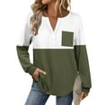 thumbnail image 7 of Craaazy Long Sleeve Shirts For Women Color Blocking Printing Blouses Long Sleeve Tops Button V-Neck Pullover Pocket Sweatshirts Gifts, 7 of 7
