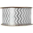 thumbnail image 3 of Offray Ribbon, Chevron Silver 1 1/2 inch Single Face Satin Polyester Ribbon, 9 feet, 3 of 6