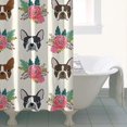 thumbnail image 4 of White Boston Terrier and Flower Shower Curtain 36"x72" ,Bathroom Decorative Shower Curtains Set with 12 Hooks,Modern Waterproof Washable Shower Curtain, 4 of 6