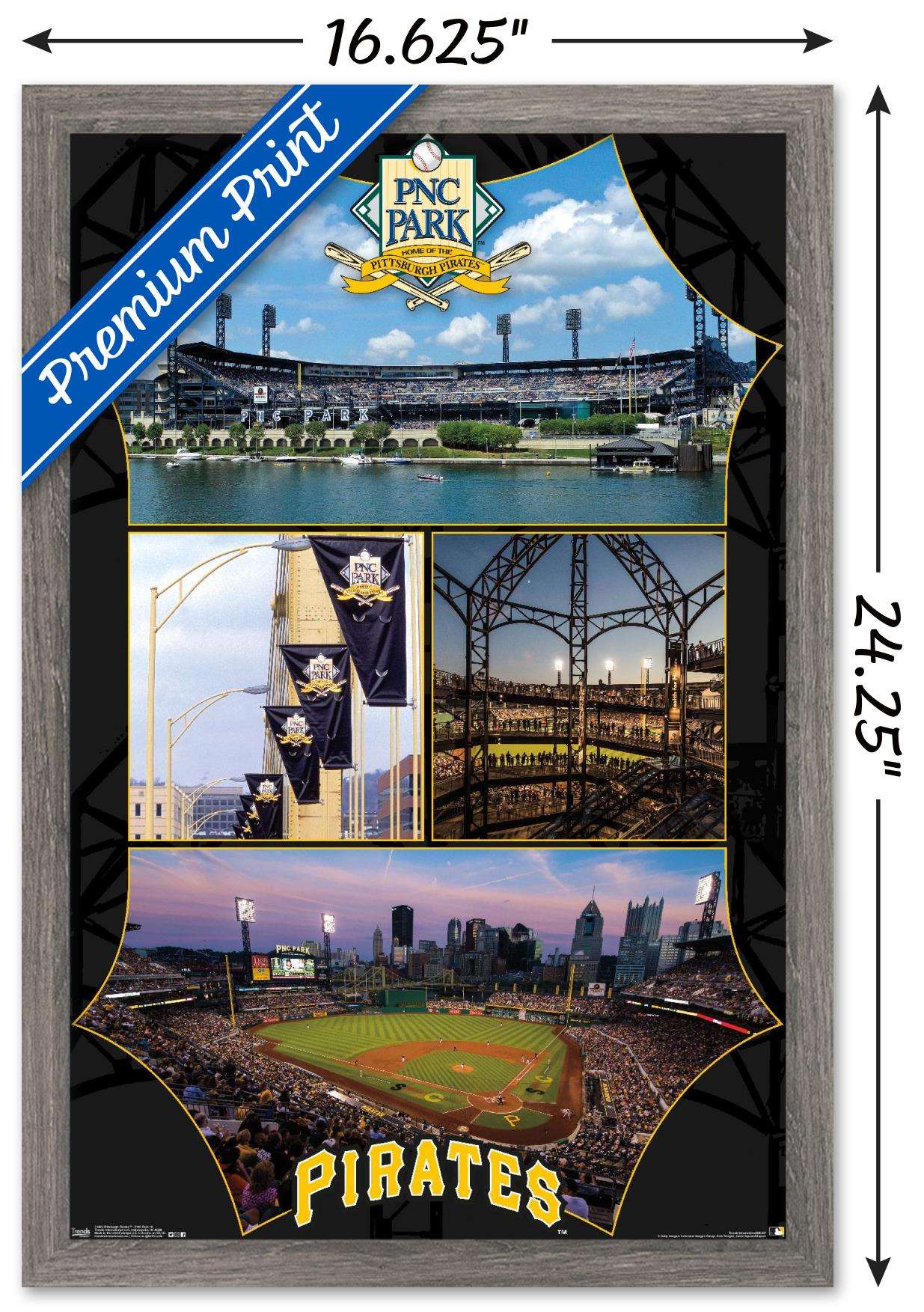 MLB Pittsburgh Pirates - PNC Park Wall Poster, 14.725" x 22.375", Framed