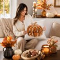 thumbnail image 6 of Fall Pumpkin Pillow Covers, Thanksgiving Decorative Pillow Case with Hidden Zipper Polyester Fabric, Autumn Harvest Home Decor for Sofa Couch Bed Bedroom, 17.7 x 17.7 Inch, 6 of 7