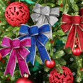 thumbnail image 3 of Lazos de árbol de Navidad con purpurina, 5 piezas, Corona de Navidad, adornos de cinta, decoración de fiesta de año nuevo, gran lazo, regalos, 3 of 4
