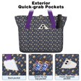 thumbnail image 2 of Tote Bag for Women - Dark Blue Christmas Gingerbread Pattern Shoulder Bag - Large Utility Work Duffle Bag with Zipper Handbag for Travel, Work, Sprots, 2 of 5