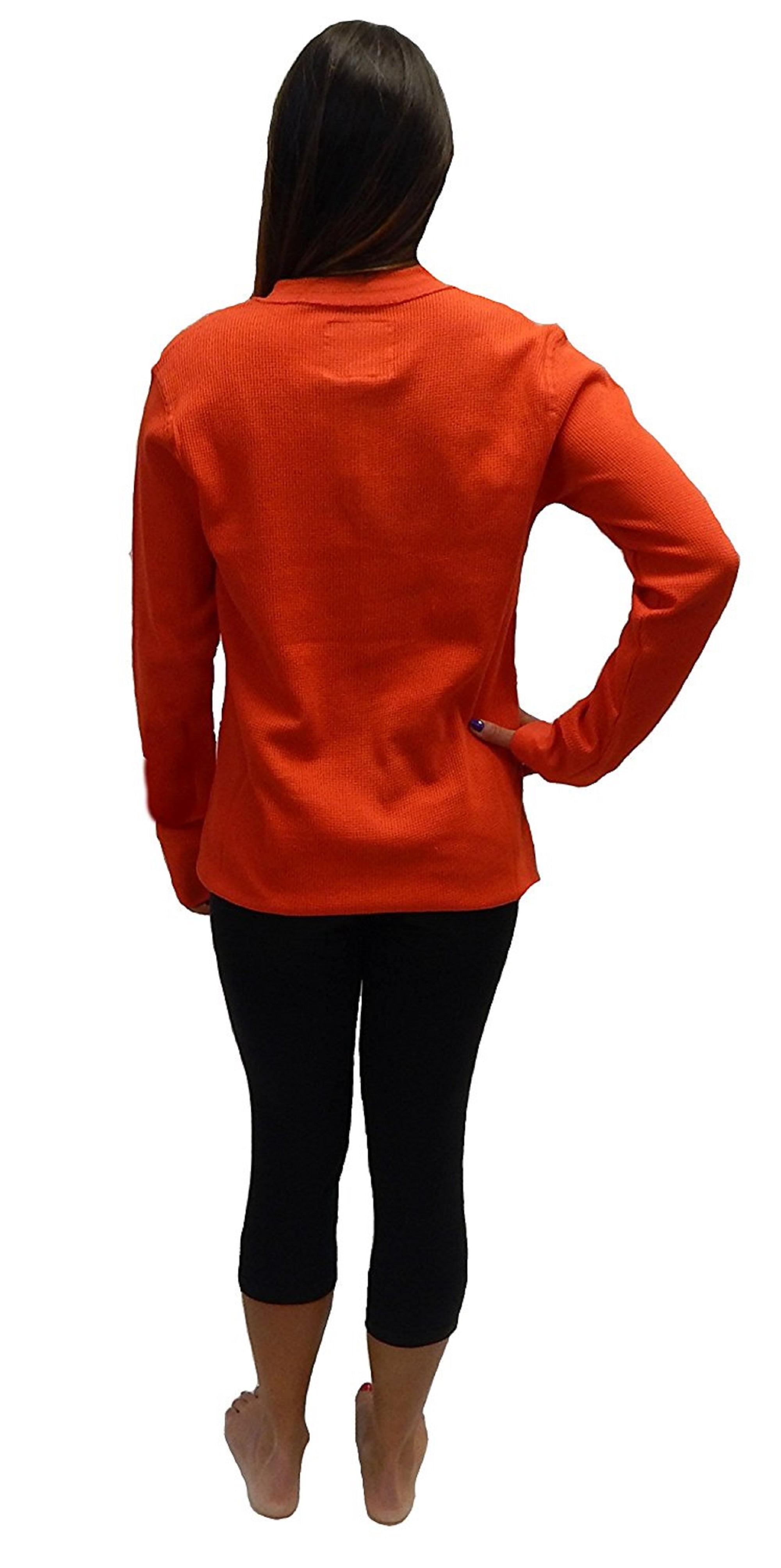 Michigan Adult Women Thermal Waffle Knit Long Sleeve T-Shirt (Size Michigan  Scoop-Neck XXL XX-Large)