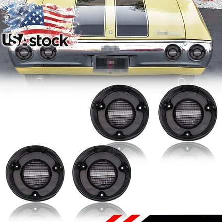 4PCS Smoked Lens Rear Bumper Tail Light Rear Light Brake Lights Backup Lights Reverse Light Reflector Light For 1972 Chevry Chevelle Malibu SS No bulb/Socket Car Accessories