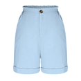 thumbnail image 6 of Clearance! Women's Bermuda Shorts 2025 Summer High Waisted Pocket Shorts Plus Size Business Casual Dressy Shorts Blue M Size, 6 of 8