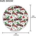 thumbnail image 4 of SKYSONIC 60" Buffalo Christmas Truck Round Tablecloth Tree Fir Poinsettia Table Cloth Cover Mat Washable Polyester Dining Decorative for Holiday Home Picnic Party Wedding, 4 of 7