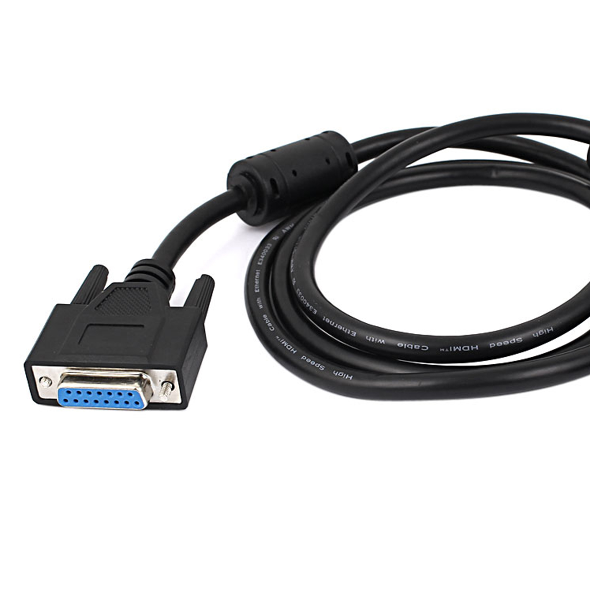Unique Bargains DB15 Cable Black Straight Through 15 Pin DB15 RS232 Serial Cable