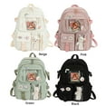 thumbnail image 2 of YFMHA Cute Women Backpack Preppy Multi-Pocket Nylon Schoolbag Book Bags (Beige), 2 of 10