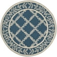 thumbnail image 4 of SAFAVIEH Chelsea Alecia Geometric Borders Wool Area Rug, Navy/Cream, 5'6" x 5'6" Round, 4 of 9