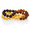 Raw Rainbow, variant on 11-inch Amberalia Amber Infant necklace, imported from Lithuania. Certified Baltic Sea amber with gift box, customized message, and engraved storage linen bag included.