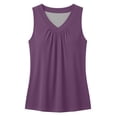 thumbnail image 4 of Xijirk Women's Sleeveless V-Neck Tank Top Gathered Neckline Loose Fit Casual Summer Blouse,L, 4 of 4
