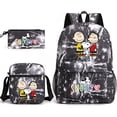 thumbnail image 1 of Juego de mochilas Snoopy Cartoon Kids School de nailon, 3 unidades, 1 of 1