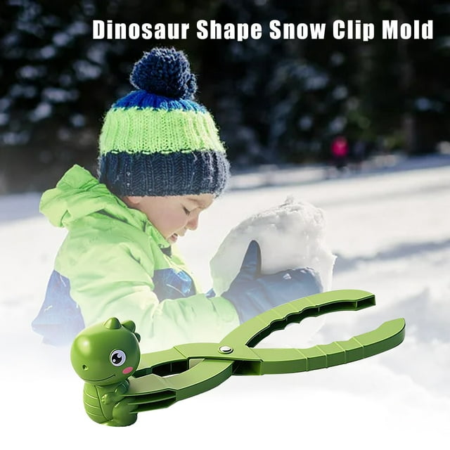 Dinosaur Snowball Clip Tool Snowball Maker Toy With Handle For Kids For Outdoor For Winter Rope for Sled Snow for Boys Head - Snow Metal Snow Disc Sleds for Snow Baby Toboggan Sled Padding Science Max