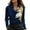Navy, variant on Women's Clothing Elegant Cowl Neck Satin Blouse Long Sleeve Work Shirt Top Going Out Tops for Women Navy