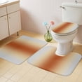 thumbnail image 3 of Grey Caramel Orange Gradient Bathroom Rugs Set Minimalist Ombre Modern Art Non Slip Absorbent Soft Bath Mats 3 Piece Set with Bathroom Rug, U-Shaped Floor Mat, Toilet Seat Cover Small Size, 3 of 9
