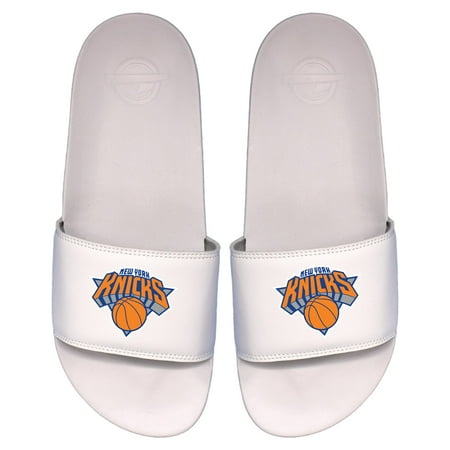 

Youth ISlide White New York Knicks Primary Logo Motto Slide Sandals
