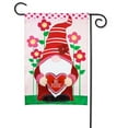 thumbnail image 3 of Evergreen 18.00In Valentine Gnome Garden Flag, , Applique Hearts Flowers Double-Sided 169218, 3 of 5