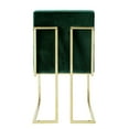thumbnail image 6 of Karl Hunter Green/Gold Velvet Dining Chairs, Pack of 2 - Button Tufted, Armless, Gold Frame, 6 of 9